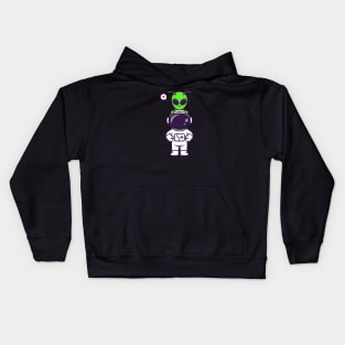 Cute Astronaut With Alien Cartoon Kids Hoodie